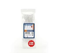 Kit di 100 Fascette plastica bianche per cablaggio - Stringicavo professionali 3,6x140 mm, Nylon 6.6, Iper Resistenti alla rottura