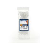 Kit di 100 Fascette plastica bianche per cablaggio - Stringicavo professionali 7,6x370 mm, Nylon 6.6, Iper Resistenti alla rottura