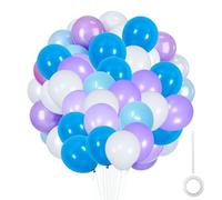 Kit di 100 palloncini viola, bianchi e blu, utilizzati per compleanni, matrimoni, inverno paese delle meraviglie neve neve decorazione per feste di San Valentino principessa decorazioni per feste