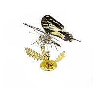 Kit di 100 pezzi di puzzle in metallo 3D a forma di farfalla papilio Xuthus meccanico fai da te con ali regolabili, decorazione artistica creativa da scrivania, regalo per adulti