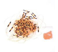 Kit di 100 pezzi in cotone con perline, componenti essenziali per pesca su roccia, vivaci colori arancione, verde rosa, materiale resistente all'acqua (arancione, 100 pezzi)
