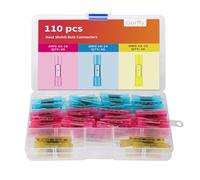 Kit di 110 connettori a crimpare termorestringenti (butt connector) AWG 10-26 - impermeabili per auto, barca e applicazioni marine - guaine termorestringenti