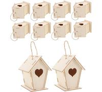 Kit di 12 casette per uccelli in legno, multiuso, di grado professionale, prestazioni di lunga durata, materiale durevole di alta qualità, applicazione quotidiana, uso interno, valorizzazione esterna