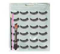 Kit di 12 paia di ciglia finte 3D confezionate singolarmente, con vari pennelli per ciglia, ciglia finte in finto visone, look naturale, perfette per il trucco degli occhi durante i viaggi e