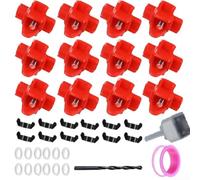 Kit di 12 pezzi per irrigazione pollo, include tutte le parti necessarie, guarnizioni in gomma, dadi ad alette, punta da trapano e nastro di tenuta per Coops