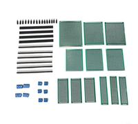 Kit di 12 schede PCB FR4 su entrambi i lati con terminali a vite, intestazioni pin e distanziatori in nylon, per prototipazione elettronica fai da te, per progetti Arduino, striscia di intestazione