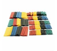 Kit di 127 tubi termorestringenti in poliolefina, rapporto di restringimento 2 a 1, ritardante di fiamma, per riparazione cavi elettrici, colore nero e rosso, dimensioni assortite