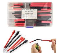 Kit di 127 tubi termorestringenti, tubo di collegamento elettrico completo per riscaldamento, cavo di ricarica, cavo dati, riparazione cavi cavi migliori assortimento di manicotti per cavi (rosso)