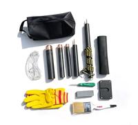 Kit di 13 pezzi con martello in rame, scagliatore a pressione, cuscinetto in pelle, occhiali di sicurezza, guanti e borsa per la conservazione, strumento di pietra e punta di freccia per principianti