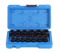 Kit di 13 pezzi di estrattori per bulloni e dadi a impatto, set di inserti estrattori con scanalature a spirale inversa, kit di utensili manuali in cromo-vanadio per chiavi, pinze