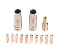 Kit di 13 ugelli di saldatura per torcia Mig-14ak, include punte, supporto e ugelli, accessori in metallo per uso fai da te e professionale (1,0 mm)
