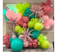 Kit di 136 palloncini natalizi per arco e ghirlanda, rosa, verde, blu, con esplosione a stella, elio, in Mylar, per donne e ragazze, Natale, paese delle meraviglie, compleanno, decorazioni per feste