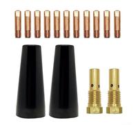 Kit di 14 accessori per torcia saldatrice MIG con ugello in rame, punta di contatto e diffusore per saldatura ad argon schermato, grado professionale per fai da te e uso industriale