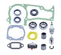 Kit di 15 pezzi for cilindro, carter, muffola, guarnizione, paraolio, cuscinetto a sfere, albero motore, adatto for motosega 362, 365, 371, 372, 372XP