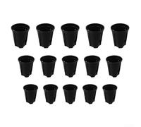 Kit di 15 vasi autoinnaffianti con irrigazione a base di serbatoio per orchidee, erbe, piante grasse e piante appena trapiantate (nero)