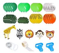 Kit di 151 ghirlande di palloncini a tema giungla, con palloncini a forma di animali e foglie di palma, per bambini e ragazzi, per la nascita di palloncini selvatici