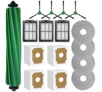 Kit Di 16 Accessori per Robot Aspirapolvere IRobot Roomba Plus 505/405 Combo, Parti Di Ricambio, 1 Spazzola Principale, 4 Spazzole Laterali, 3 Filtri, 4 Panni per Mop, 4 Sacchetti per La Polvere