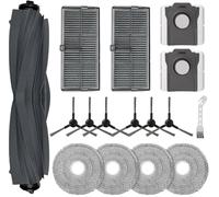 Kit di 16 pezzi di ricambio per aspirapolvere Dreame Mova E30 Ultra, lavabile e riutilizzabile, 1 spazzola a rullo, 6 spazzole laterali, 2 filtri, 4 panni mocio, 2 sacchetti per la polvere, 1 spazzola