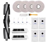 Kit di 17 accessori per aspirapolvere Ecovacs Deebot X2/X2 Omni/X2 Pro/DEX86, 1 spazzola principale, 2 filtri Hepa, 4 spazzole laterali, 4 sacchetti per la polvere, 4 panni mocio, 2 spazzole per la
