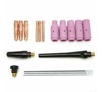 Kit di 17 pezzi per TIG Gas Lens Collet Body Consumabili Kit con Elettrodi di Zirconia 0,8% per WP 17/18/26 Serie per Torce di Saldatura TIG