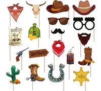 Kit di 19 accessori per cabina fotografica West Cowboy, decorazioni per feste e selfie, accessori per feste a tema cowboy occidentale, accessori per bomboniere (Cowgirl)