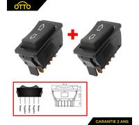 Kit Di 2 Interruttori Alza Vetri Elettrici Universali 12V 20A - 5 Pin