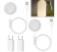 Kit di 2 lampadine a LED per stampante 3D Bambu Lab A1/A1mini/P1S/P1P/X1C, 5 V, Bambuolab 3D, accessori creativi fai da te con adattatore USB, 3000 K, luce calda