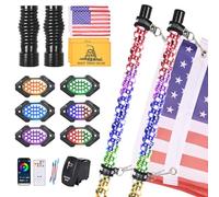 Kit di 2 luci a LED da 1,2 m e 6 cialde con base a molla, inseguimento RGB a spirale e luci musicali con interruttore a bilanciere, app e telecomando, per UTV ATV RZR SXS Can-Am Polaris