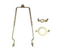 Kit di 2 paralumi regolabili con supporto in metallo da 17-25 cm con sella e base a vite E26 Finial con vite a sfera pesante, finitura cromata, per paralumi da tavolo, scrivania, pavimento, nero, oro
