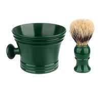Kit di 2 pennelli da barba con ciotola per sapone e schiuma con kit per creare una ricca crema da barba