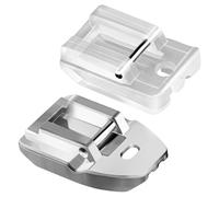 Kit di 2 Piedini per Macchina da Cucire Universali, Piedino in Acciaio Inox e Plastica Trasparente, Macchine da Cucire Accessori, Ideali per Cerniere Invisibili, Sistema Snap-On