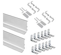 Kit di 2 Profili Gola per Mobili e Cucina, Design in Alluminio Lunghezza 2,35mt, Kit Completo per Frontali di Modulo Senza Maniglia, Disponibili Più Varianti (Profili Superiori, Anodizzato opaco)