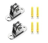 Kit di 2 pulegge per stendibiancheria, resistente, in acciaio inox, silenzioso, per funi metalliche da 3-6 mm, kit di pulegge per la gestione e lo spostamento di funi metalliche scorrevoli
