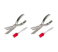 Kit di 2 strumenti per la rimozione della membrana delle costole, in acciaio inox, per rimuovere la membrana delle costole, lavabile in lavastoviglie, pinza per pesce gatto, per la preparazione di