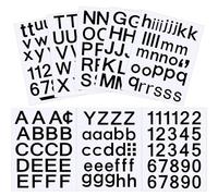 Kit di 202 Pezzi 4 Fogli di Numeri Lettere in Vinile Autoadesivo, Adesivi di Numeri per Cassetta Postale, Segni, Finestra, Porta, Auto, Numero di Indirizzo (Nero, 1/2 Pollici)