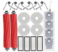 Kit di 21 accessori per robot aspirapolvere Roborock QV 35A/QR 798/QR 598, 2 spazzole principali, 4 filtri, 4 sacchetti per la polvere, 4 panni mocio, 6 spazzole laterali, 1 strumento di pulizia