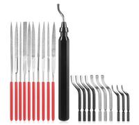 Kit di 21 strumenti per sbavatura 3D, 10 lame in acciaio ad alta velocità, manico in metallo, strumento per sbavare con 10 lame multiuso in metallo, resina, rame, plastica, bordi stampati in 3D