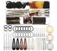 Kit di 219 accessori per capelli, forcine per chignon, forcine per capelli a forma di U, fermagli per capelli in metallo, elastici per capelli per donne e ragazze, da viaggio, balletto, danza, roba