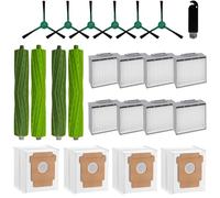Kit di 23 accessori per aspirapolvere iRobot Roomba Max 705 Vac/Plus 504 Vac, include 2 spazzole in gomma, 6 spazzole laterali, 8 filtri Hepa, 4 sacchetti per la polvere, 1 spazzola per la pulizia