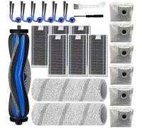 Kit di 23 pezzi di ricambio per aspirapolvere robot Ecovacs Deebot X11 Pro Omni/X11 Pro/X11, 1 spazzola principale, 2 panni per mocio a rullo, 6 filtri HEPA, 6 sacchetti per la polvere, 6 spazzole