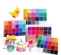 Kit di 24000 perline da 3 mm, 96 colori, con pannello forato, perline, carta da stiro e pinzette, articoli per la casa, regalo educativo, regalo di Pasqua (96 colori)