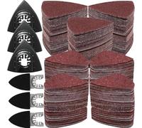 Kit di 246 cuscinetti abrasivi oscillanti, 3 cuscinetti triangolari e 3 cuscinetti abrasivi per dita, 240 pezzi di carta vetrata, per levigatura di legno/intonaco e altre superfici, compatibile con