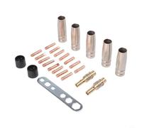 Kit di 25 accessori per saldatura MIG per bruciatori 15AK/MB-15, punte elettrodi in rame da 0,8 mm, ugelli a gas, diffusori, isolatori e chiave per saldatrici a gas inerte