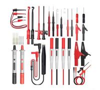 Kit di 25 cavi di prova multimetro con clip a coccodrillo e sonda perforante, struttura in filo di rame per una conducibilità costante, CAT III 1000 V 10 A nominale
