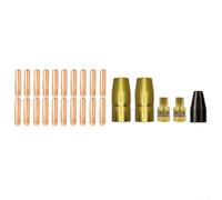Kit di 25 materiali di consumo per torcia MIG per saldatori Miller, include ugello senza gas 226190 770487 ugello a gas 169715 770404 diffusori 169716 e 20 punte in rame