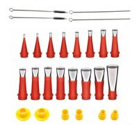 Kit di 26 ugelli in gomma per sigillatura con finitura in acciaio inox, base applicatore e spazzole per sigillante e silicone in bagno, cucina e progetti fai da te