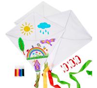 Kit di 3 Aquiloni da Colorare e Far Volare (Extra Grandi 65x65 cm) Gioco Fai Da