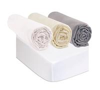 Kit di 3 lenzuola con angoli 40 x 80 cm, culla e 2 protezioni per materasso, misura 40 x 80 cm, 100% cotone biologico, multicolore, morbido, traspirante, sonno sano, certificato Oeko Tex | Made in EU