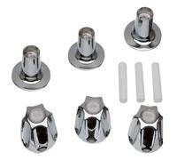 Kit di 3 manopole di ricambio per doccia, maniglie in lega di zinco con coperture decorative per rubinetto della vasca PFISTER Verve, finitura argento, set deviatore caldo freddo