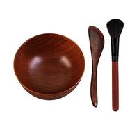 Kit di 3 maschere facciali fai da te in legno con applicatore leggero e compatto